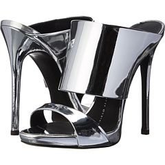 *clipped by @luci-her* Giuseppe Zanotti Mule Heels Silver Chrome