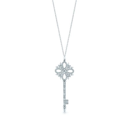 Tiffany Keys Tiffany Victoria® key pendant in platinum with diamonds. | Tiffany & Co.