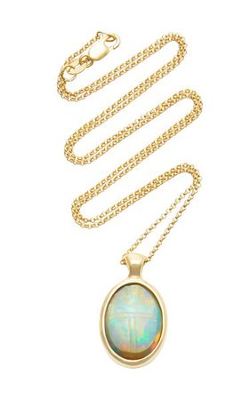 One Of A Kind 18k Gold And Opal Scarab Necklace By Pamela Love | Moda Operandi