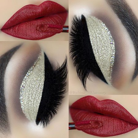 red lip gloss makeup ideas