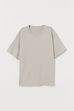 Wide-cut Cotton T-shirt - Taupe - Ladies | H&M US