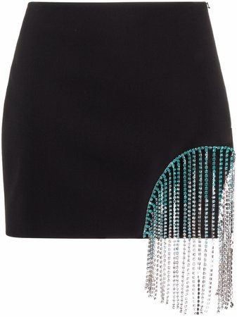 Shop AREA fringed mini skirt with Express Delivery - FARFETCH