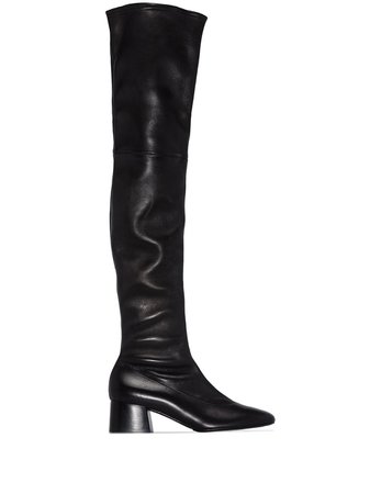 Khaite Sedona over-the-knee leather boots black F1014732 - Farfetch