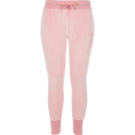 Girls Juicy Couture light pink tracksuit | River Island