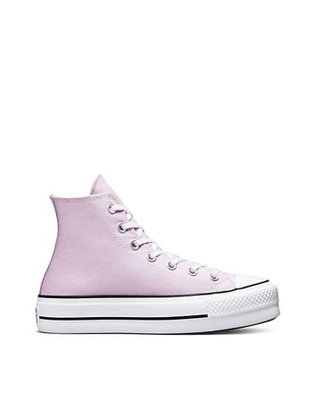 Converse Chuck Taylor All Star Hi Lift canvas platform sneakers in pale amethyst | ASOS