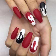 black white and red nails - Google Search