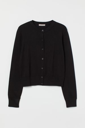 Fine-knit cardigan - Black - Ladies | H&M MY