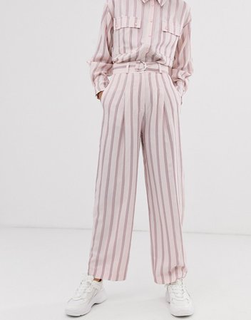 ASOS WHITE pink vertical stripe pants | ASOS