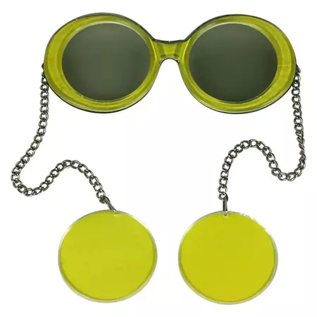 Mod Glasses and Earrings Combo For Sale at 1stDibs | sunglasses with chains instead of arms, 60s mod sunglasses, mod sunglasses 1960s