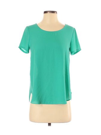 Lush 100% Polyester mint teal Short Sleeve Blouse Size XS - 75% off | thredUP