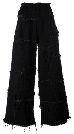 Patch black jeans