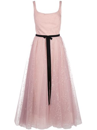Marchesa Notte Glitter Tulle Tea Length Dress N34M1037 Pink | Farfetch