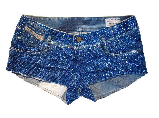 Blue sparkly shorts