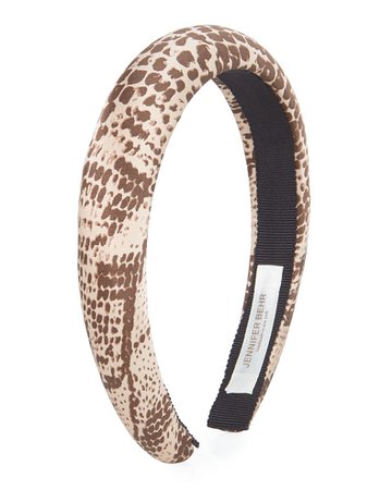 Jennifer Behr Tori Leopard Print Silk Headband