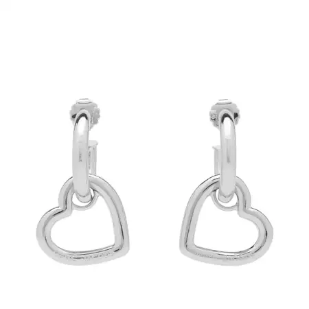 Marc Jacobs Double Heart Hoop Earrings Crystal & Silver | END. (US)