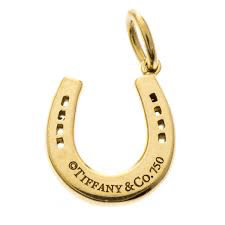 Tiffany gold horseshoe pendant necklace