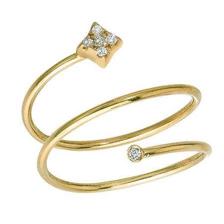 Gianna Coil Ring in 14k Yellow Gold with Diamonds by GiGi Ferranti