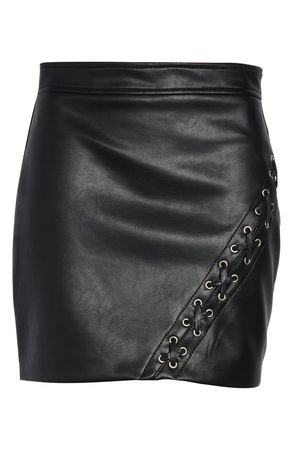 BLANKNYC Lace-Up Faux Leather Skirt | Nordstrom