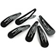 Amazon.com: Just Basic Black Metal Hair Snap Clips, Set of 12 : Beauty & Personal Care