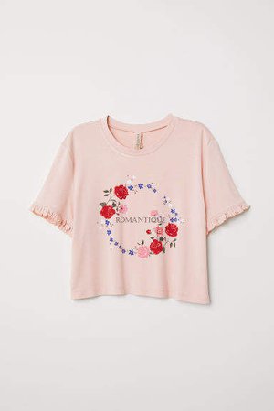 Short Printed T-shirt - Pink