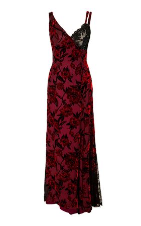 Christian Lacroix A/w 1995 Red Silk Devoré Gown By Moda Archive X Tab Vintage | Moda Operandi