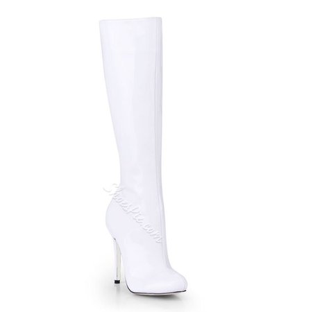 knee high white boots