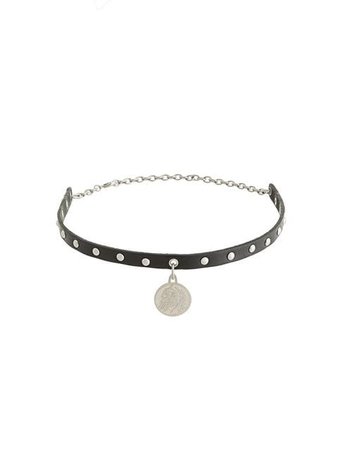 Hysteric Glamour silver coin charm choker