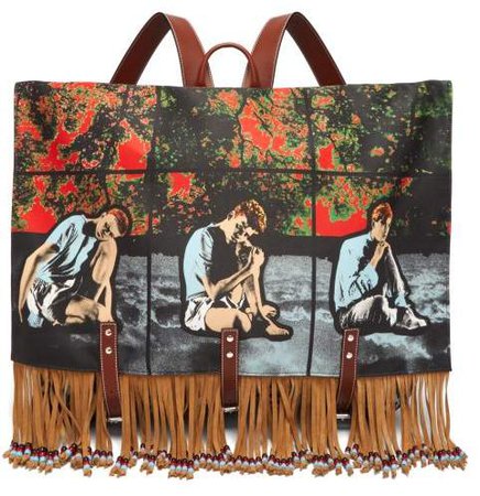 X Gilbert & George Print Canvas Backpack - Womens - Multi