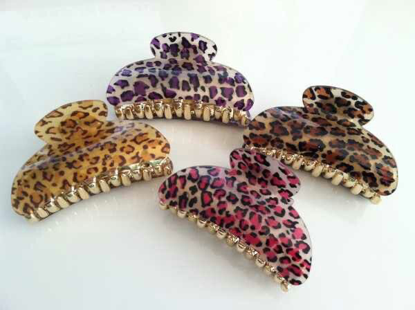 leopard claw clips