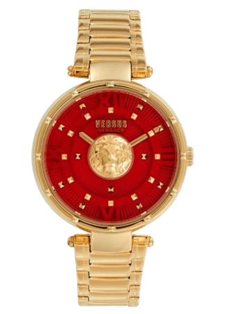 Gold/red watch