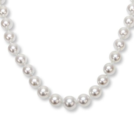 Cultured Pearl Necklace 1/20 ct tw Diamonds 14K White Gold - 480656406 - Jared
