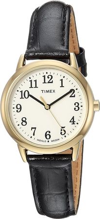 Amazon.com: Timex Women's Easy Reader 30mm Watch – Gold-Tone Case Cream Dial with Black Croco Leather Strap : Clothing, Shoes & Jewelry
