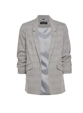 Pink Check Ruched Sleeve Blazer | Dorothy Perkins