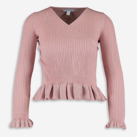 Ribbed Pink Wool Top