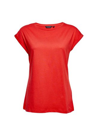 Red Roll Sleeve T-Shirt | Dorothy Perkins