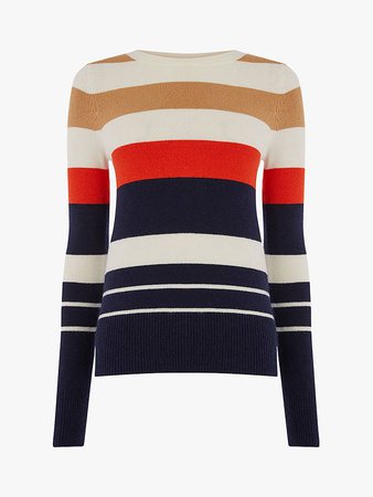 Oasis Shannon Colour Block Knit Jumper, Multi at John Lewis & Partners