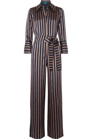 M.i.h Jeans | Dexy belted striped jacquard jumpsuit | NET-A-PORTER.COM