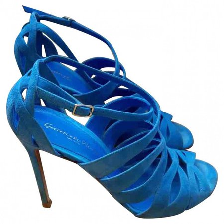 Blue Suede Sandals