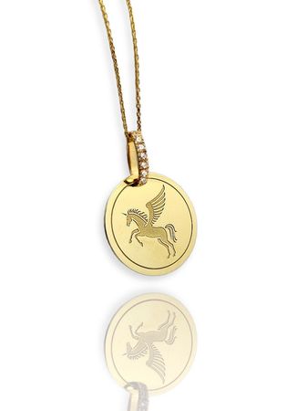 gold Pegasus necklace