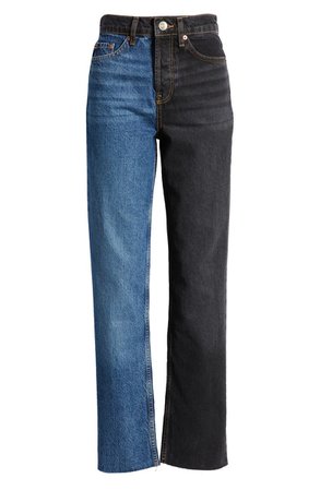 BDG Urban Outfitters Two-Tone Pax High Waist Straight Leg Jeans | Nordstrom