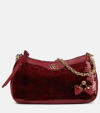 Ophidia Medium Sequined Satin Shoulder Bag in Red - Gucci | Mytheresa