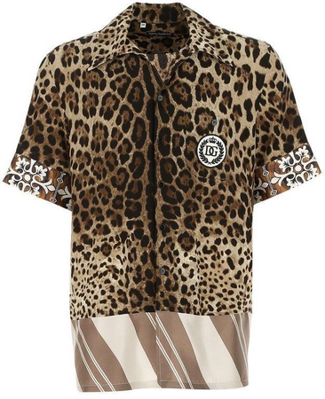 Dolce & Gabbana Leopard Print Short-Sleeve Shirt