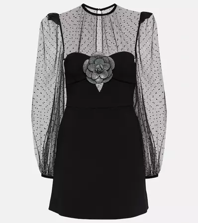 Yvonne Bow Embellished Minidress in Black - Rebecca Vallance | Mytheresa