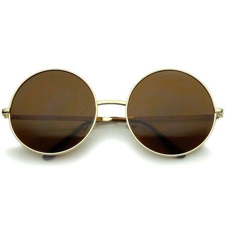 Women's Retro Color Tone Half Frame Flat Cut Sunglasses - zeroUV