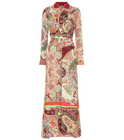 Printed silk-blend maxi dress