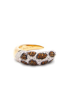 Leopard Claw 18k Yellow Gold Diamond, Citrine Ring By Yvonne Leon | Moda Operandi