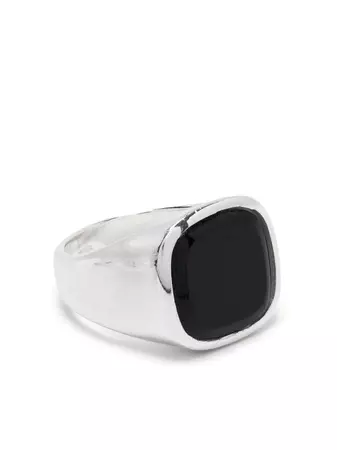 Hatton Labs Black Agate Signet Ring - Farfetch
