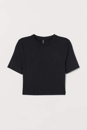 Open-backed Jersey Top - Black