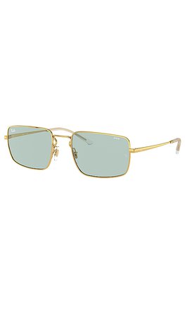Ray-Ban Evolve Rectangle in Gold & Green to Blue | REVOLVE