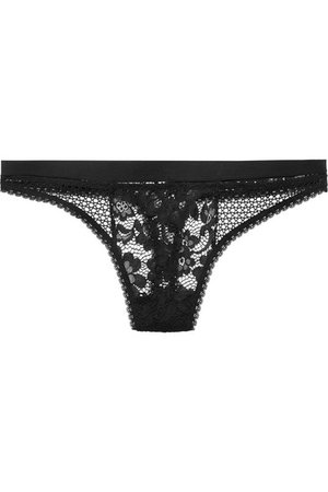 ELSE | Petunia stretch-mesh and corded lace thong | NET-A-PORTER.COM
